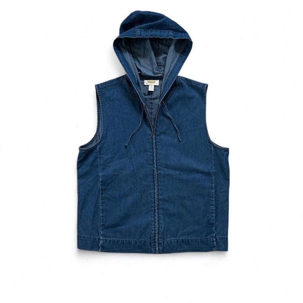 Vintage Talbots Blue Denim Vest Size M